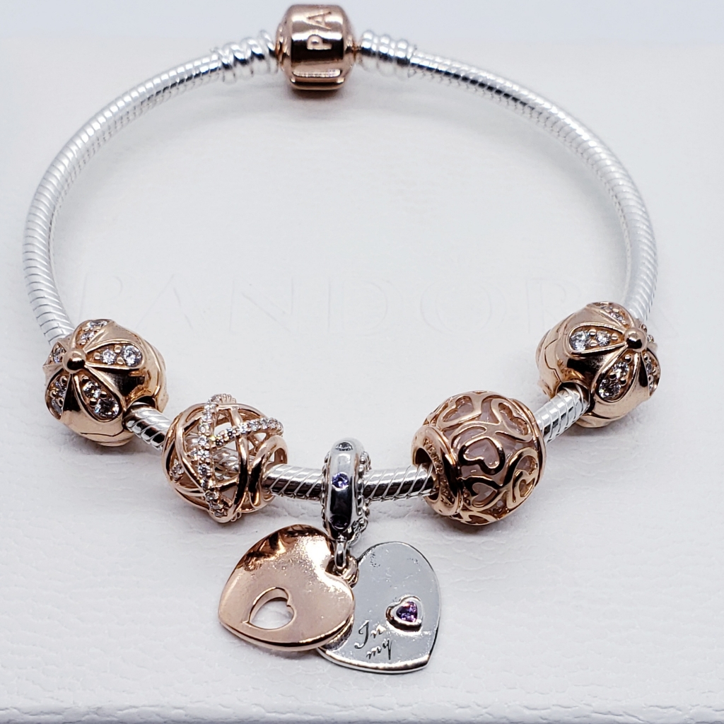 6pc Authentic Pandora Rose Love Bracelet Gift Set